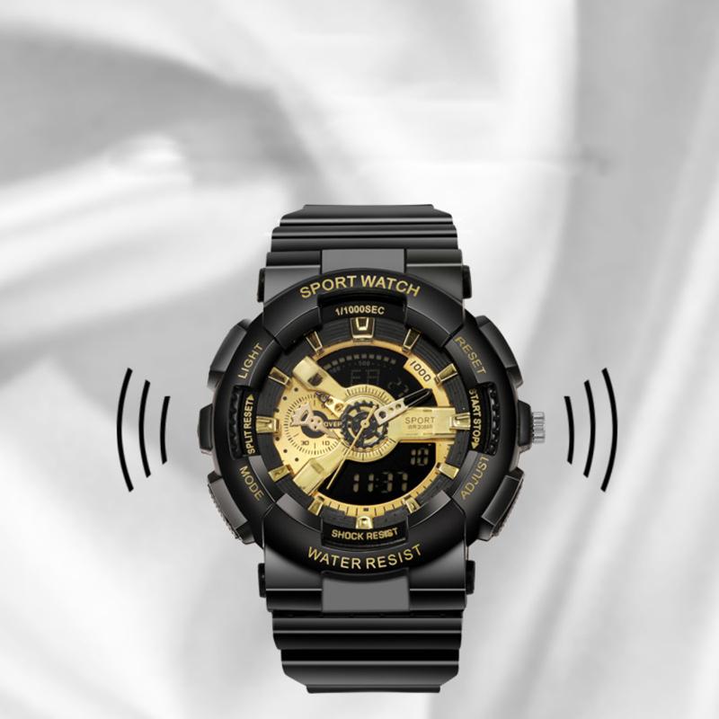 Men Electronic Watch Luxury Waterproof Multi-functional Luminous Sports Wrist Watch With Pu Leather