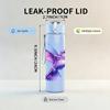 1PC Purple Hummingbird Bird Art Print 750ml Color Plastic Sports Water Bottle Leakproof Flip Straw Lid Suitable for Sports Office Home Use