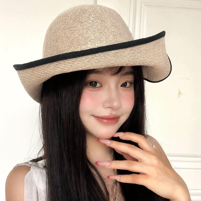 Women S Korean Style Large Brim Foldable Bucket Hat For Spring Summer Outing