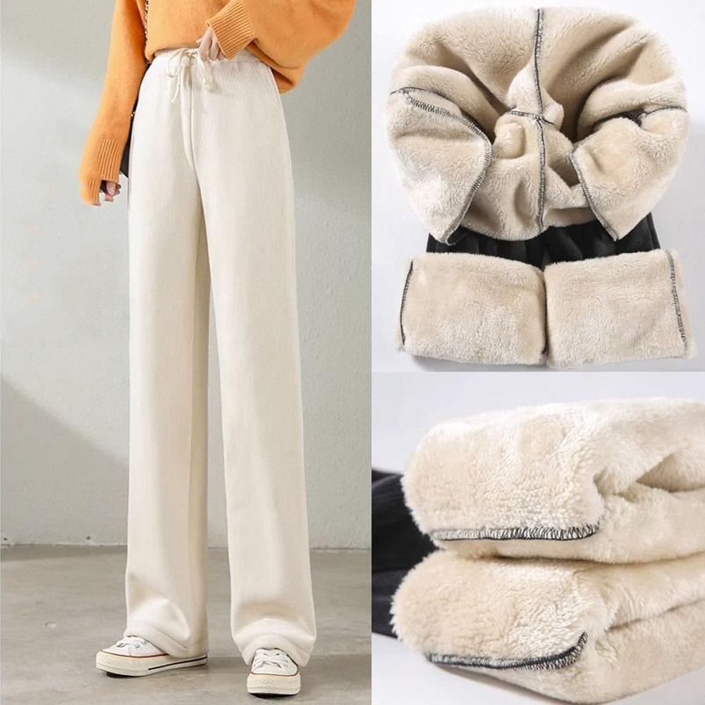 

Жіночий новий зимовий оверсайз з вельвету та оксамитових товстих штанів, утеплених корейських штанів, вуличного одягу 2023 року Y2K Елегантні жінки 4XL бежевий