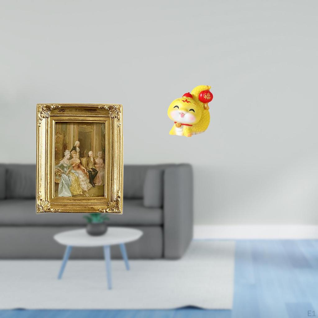 Resin Photo Frame Card Display Holder Poster Glass Front Picture Cartoon Snake Statue