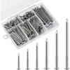50-430pcs Stainless Steel 304 Nails Kit, Hanging Wall Long Nails Kit, Dowels Kit (15/21/25/30/37/50mm)