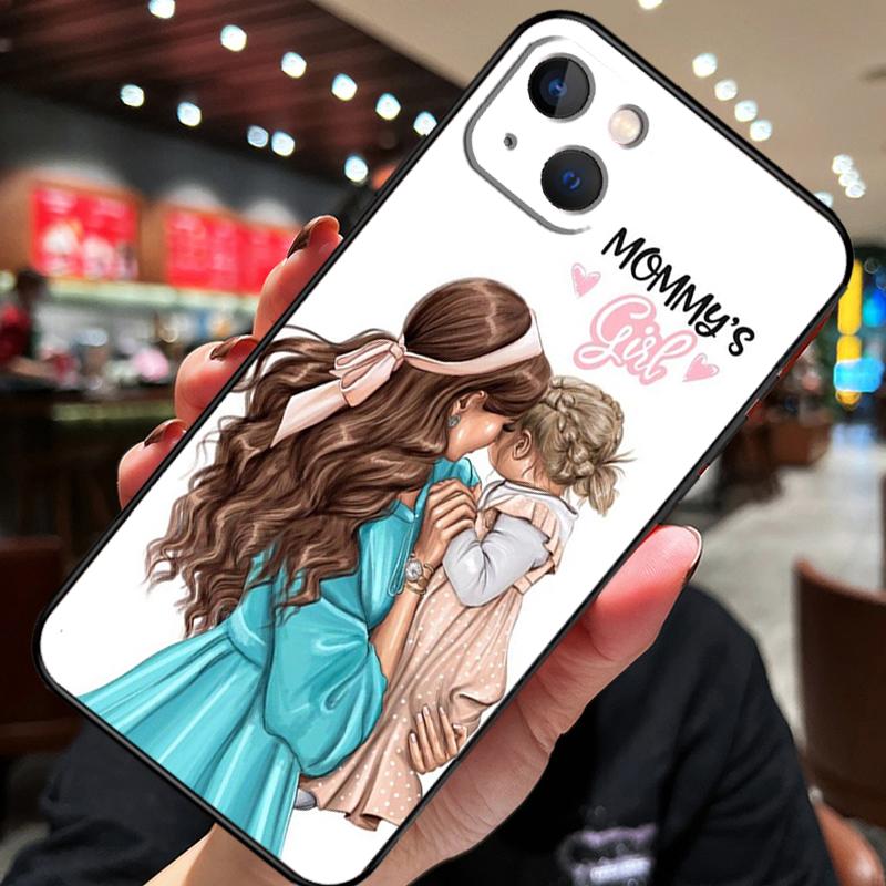 Beautiful Mother Daughter Son For iPhone 12 11 14 13 Pro Max Mini XS Max XR X SE 2020 6S 7 8 Plus Case Phone Back Cover