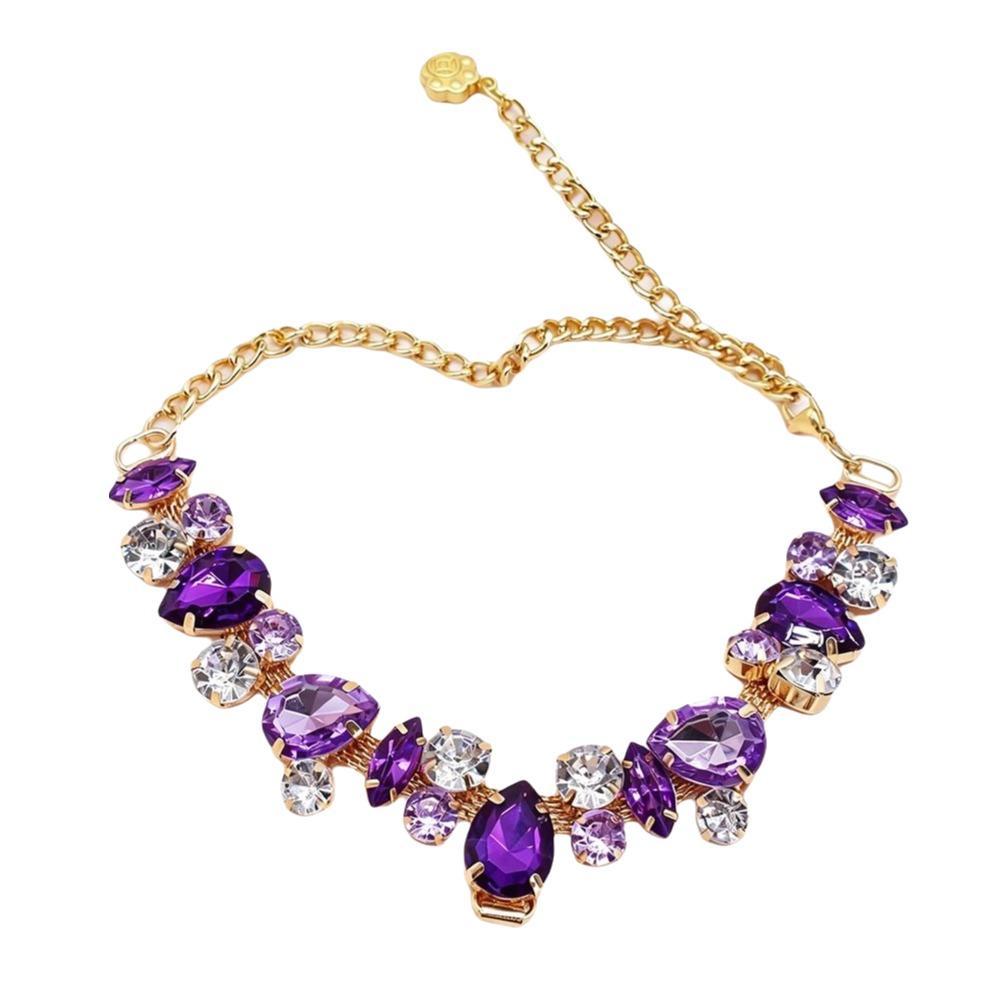 Stainless Steel Pet Necklace Adjustable Dog Collar Luxury Diamond Collar  For Cats