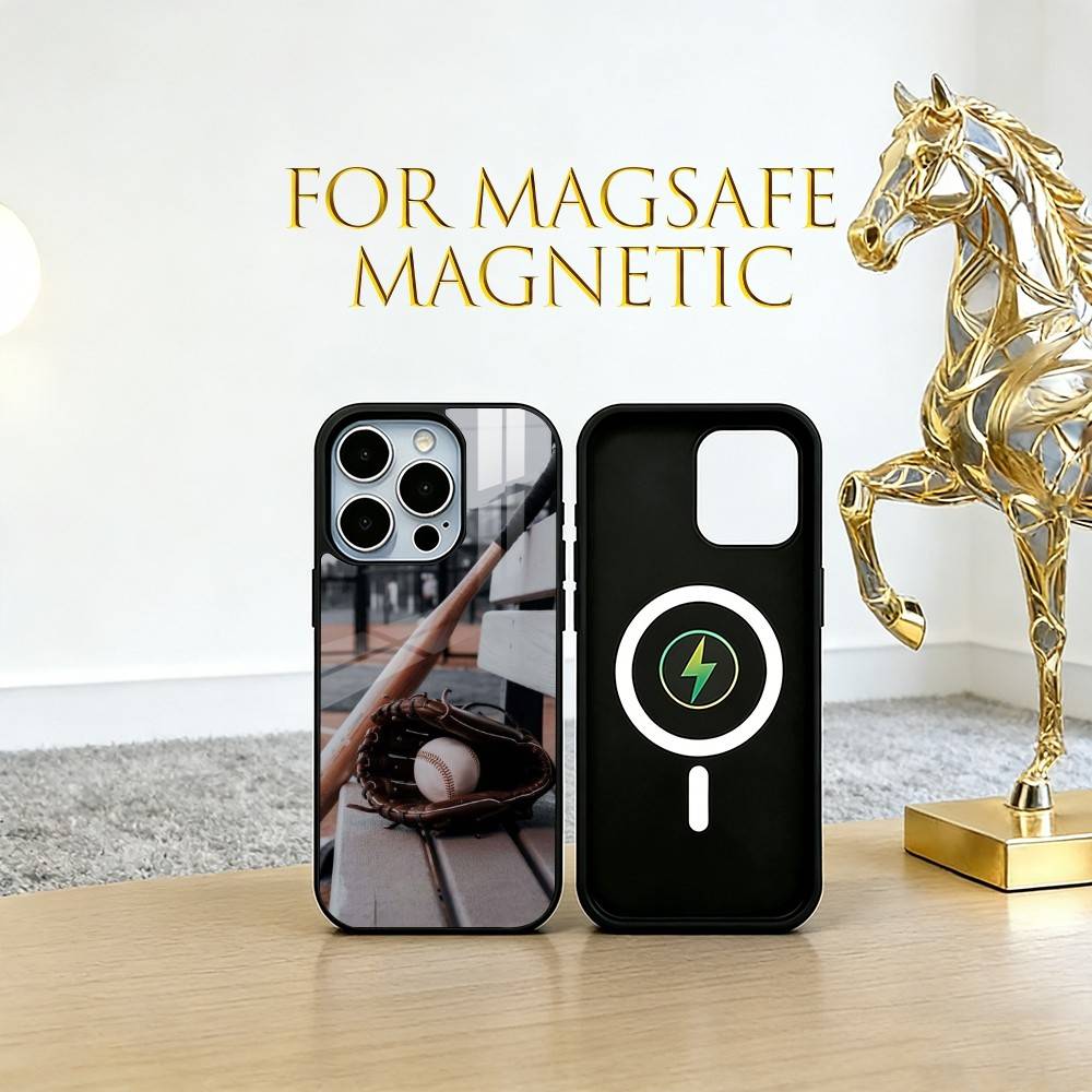 Baseball Phone Case For iPhone17,16,15,14,13,12,11 Plus,Pro Magnetic For Magsafe Wireless Charging