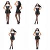 Nun Religieuse Cosplay Costume For Adults With Polyester Blend Fabric For Stage Performances