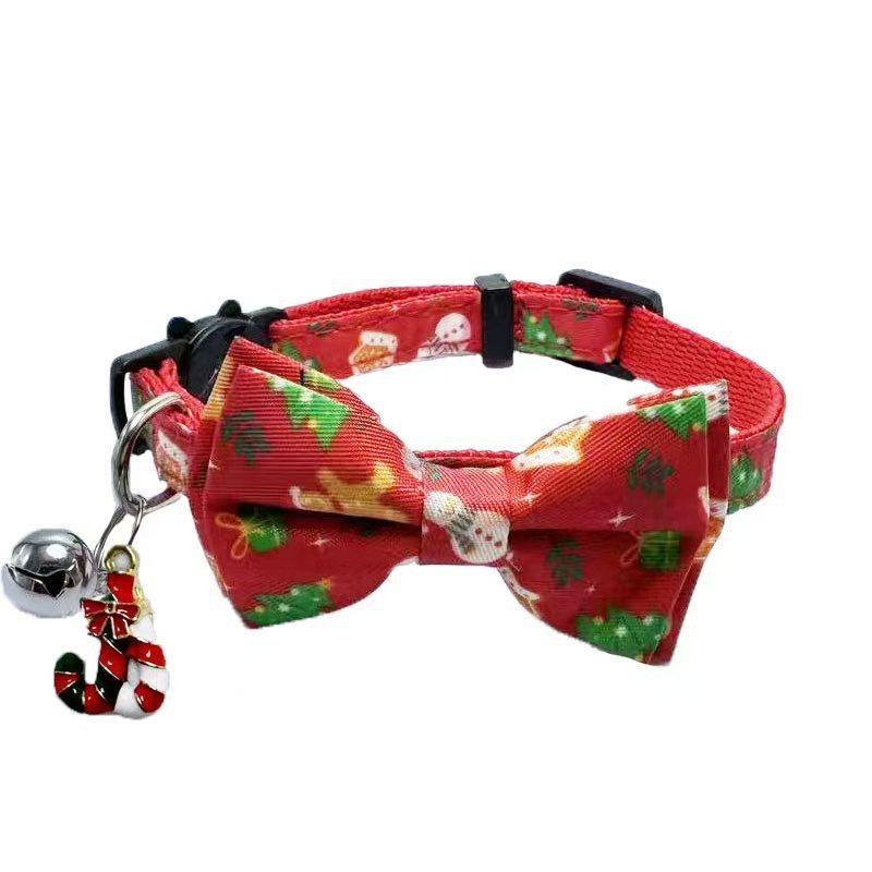Halloween Bow Tie Cat Collar Safety Breakaway Buckle Holiday Pendant Adjustable Polyester Collar For Kitten Small Cats Party