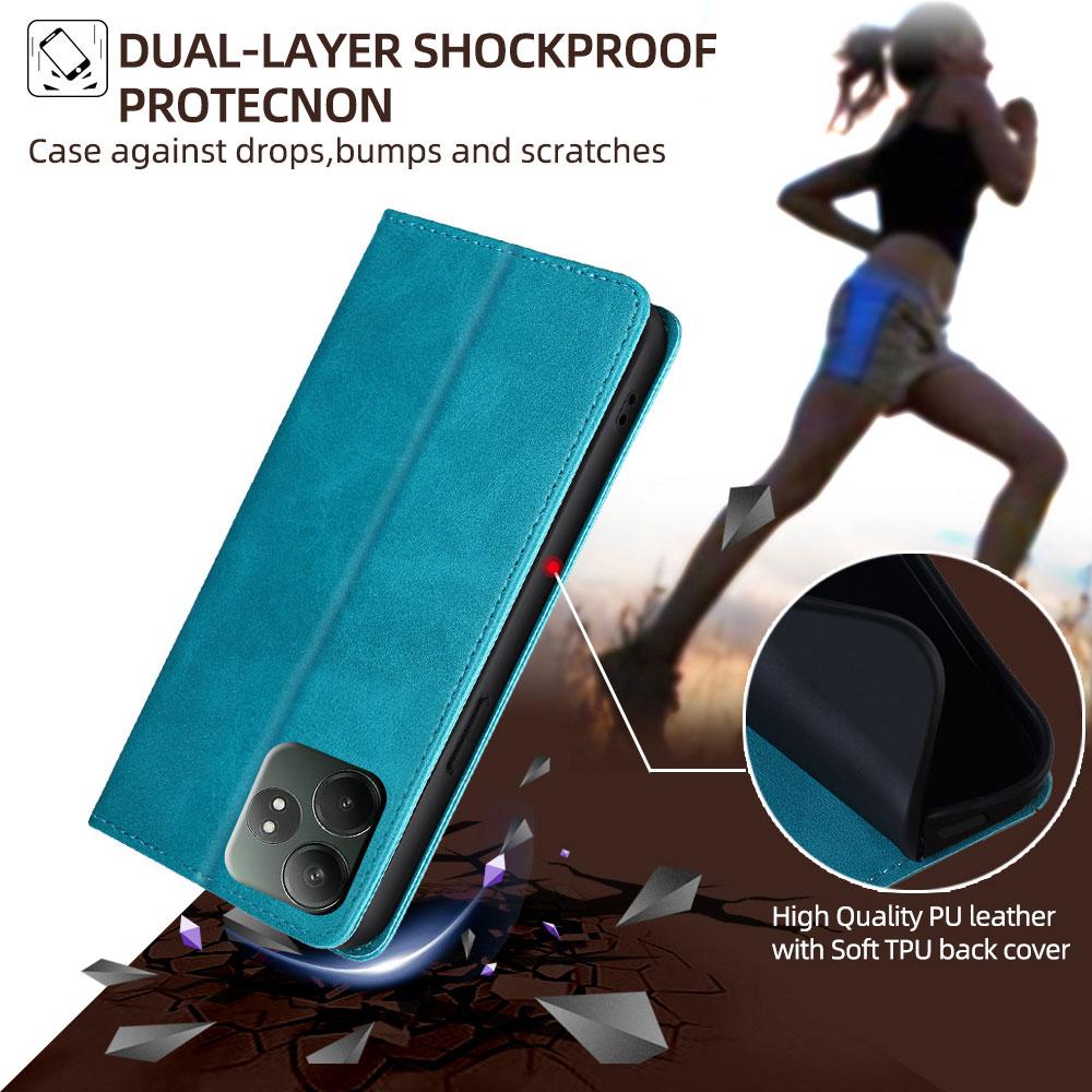 Klasický nárazuvzdorný peněženkový ochranný kryt pro pro Realme GT 6 6T 5G Magnetické vyklápěcí kožené pouzdro knížkového typu s držákem na karty Funda