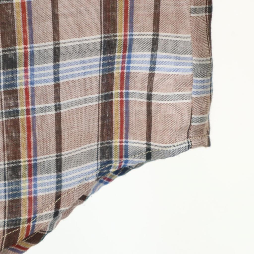 Levi's 70s Vintage Check Pattern Long Sleeve Shirt Brown Men's Used