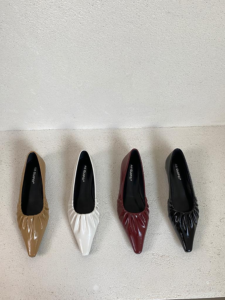 Mode Spitzschuh Damen Slipper 2024 Neuheiten Herbst Frühling Kleiderschuhe Niedrig Absatz Slip On Party Pumps Casual Kleid Größe 35-39