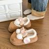 Women's Baotou plush slippers cartoon padded warm winter thick bottom heightened home slippers casual walking indoor shoes snow cotton slippers