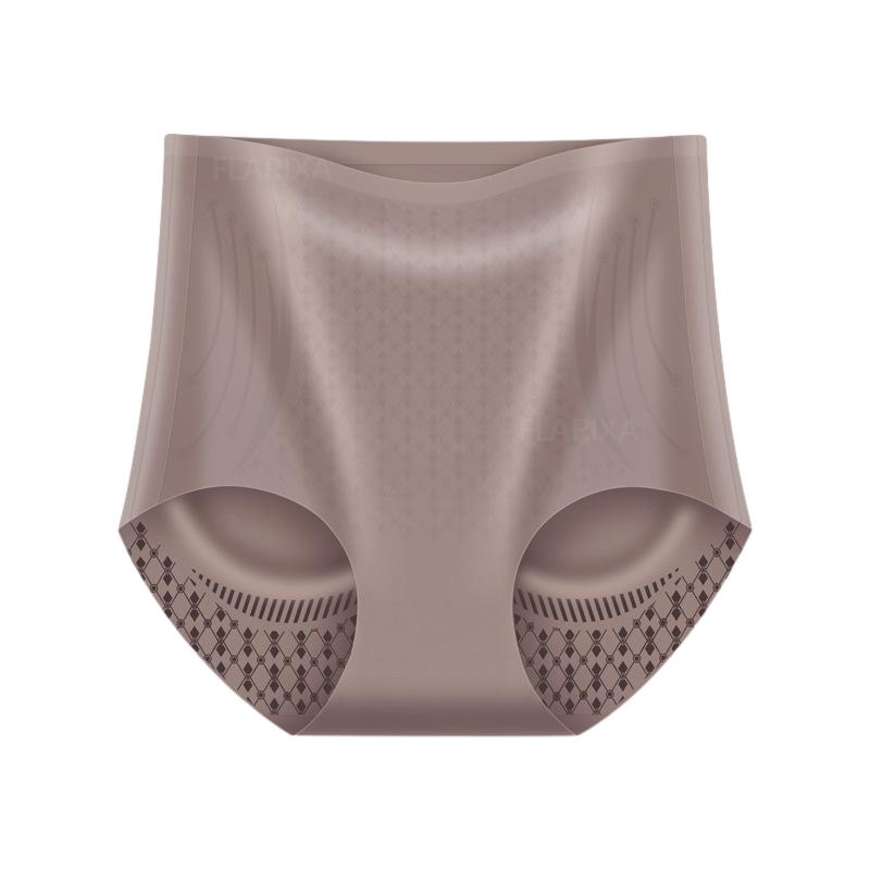 Flarixa Bezešvé ledové hedvábné kalhotky Dámské Tvarující kalhotky s vysokým pasem Tekutý Spandex Břišní kalhotky Kalhotky Hip Lift Kalhotky