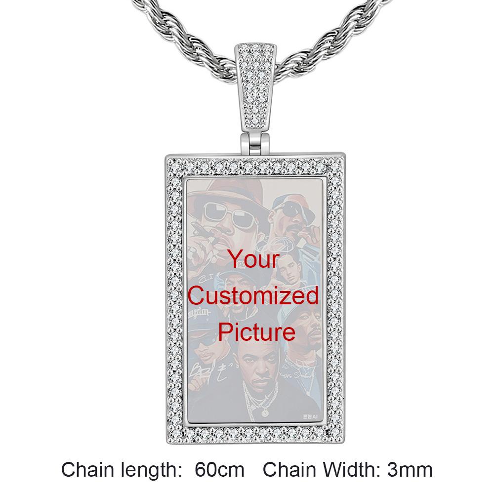 

Personalized Photo Customized Pendant Necklace For Men Women Hip Hop Rock Ice Out Zircon Gold Color Fashion Jewelry Dropshipping