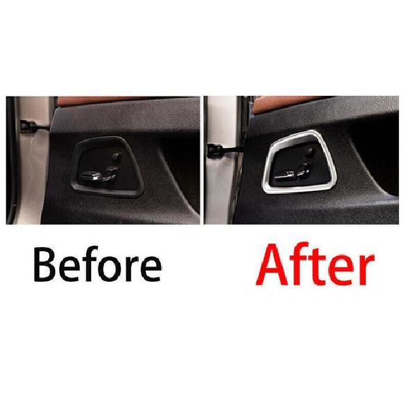 Cover Trim Car Inner Seat Adjust Frame For BMW 5 Series 2011-17 Silver Titanium