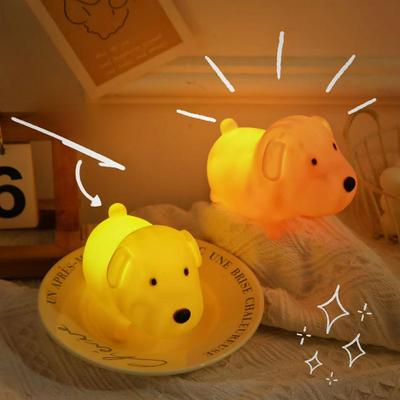 Puppy Led Night Light Rechargeable Bedside Table Lamp Nursery Squishy Lights for Toddler Baby Nursery