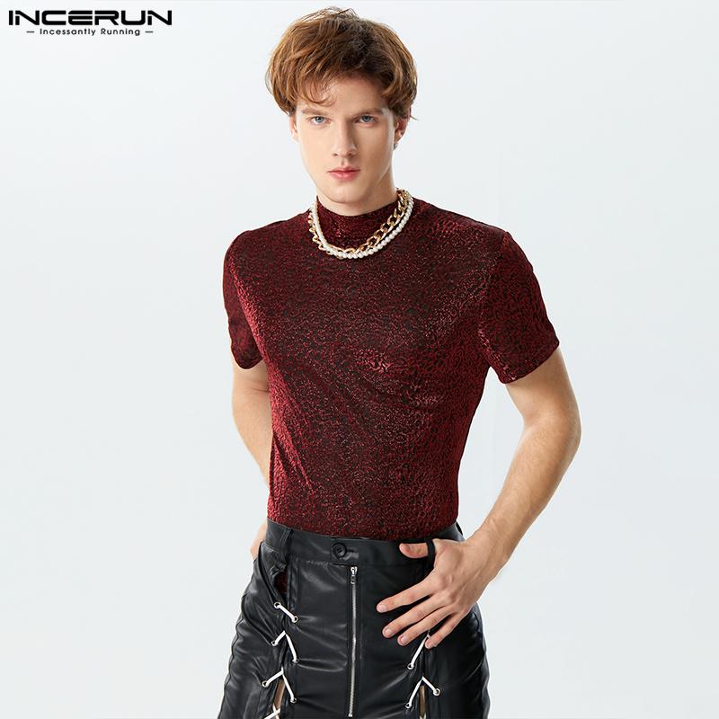 

INCERUN Мужская летняя футболка в стиле ретро с коротким рукавом