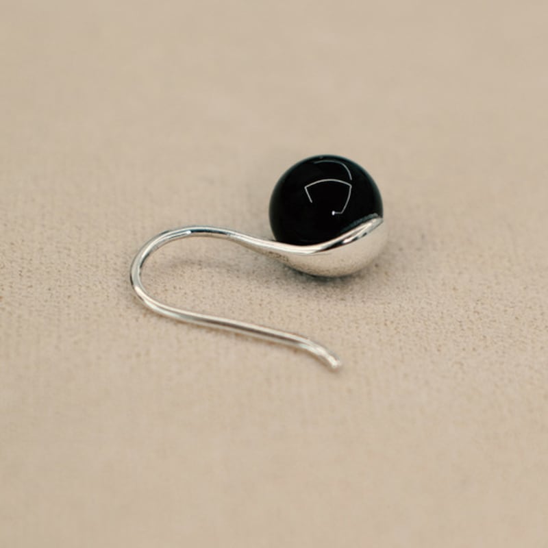 MARTA 925 silver.Egg Earring_onyx