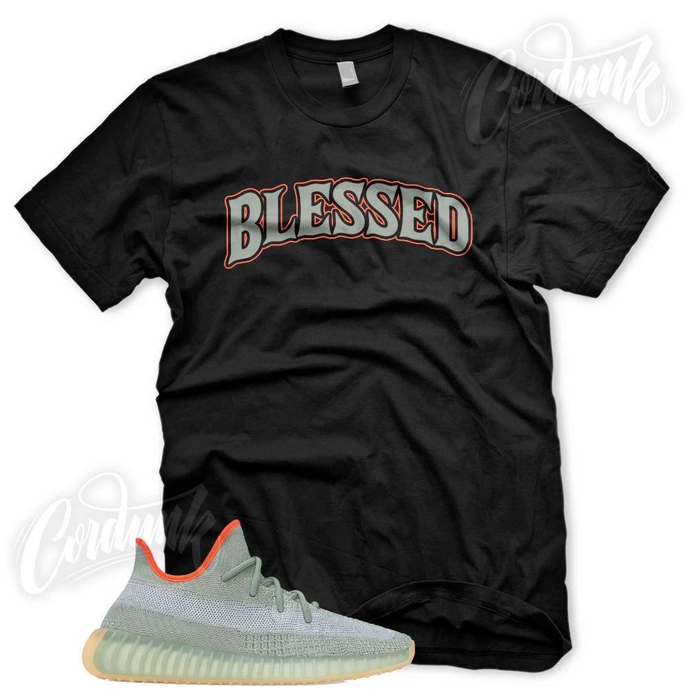 Black BW BLESSED Sneaker T Shirt for YZ 350 Boost Desert Sage V2 M