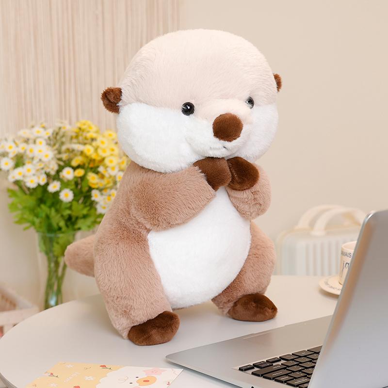 25/40cm Otter Stofftier Niedlicher Otter Plüsch Weiches Otter Plüschtier Spielzeug Tierbaby Murmeltier Puppe Geburtstagsgeschenk Raumdekoration