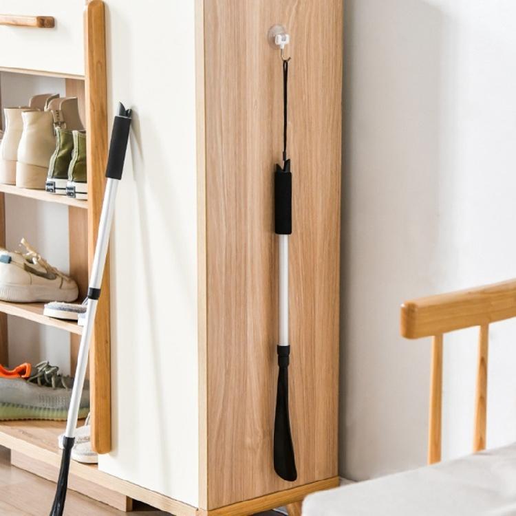 Home Entryway Telescopic Shoe Horn Long Handle Shoe Aid with Soft Grip, Heel-Guide Spoon for Daily Wear and Changes