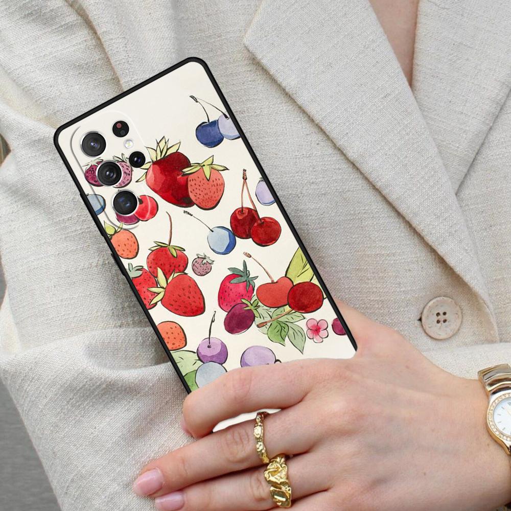 Red Cherry Summer Fruit Cell Phone Case for Samsung Galaxy S26 Ultra S25 S24 S23 S22 S21 S20 Note10 Cover