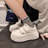 Platform White Shoes Popular Spring and Autumn New Board Women's Muffin Ugly Cute Shoes Bread Magic Big Head Sticker Women's Shoes