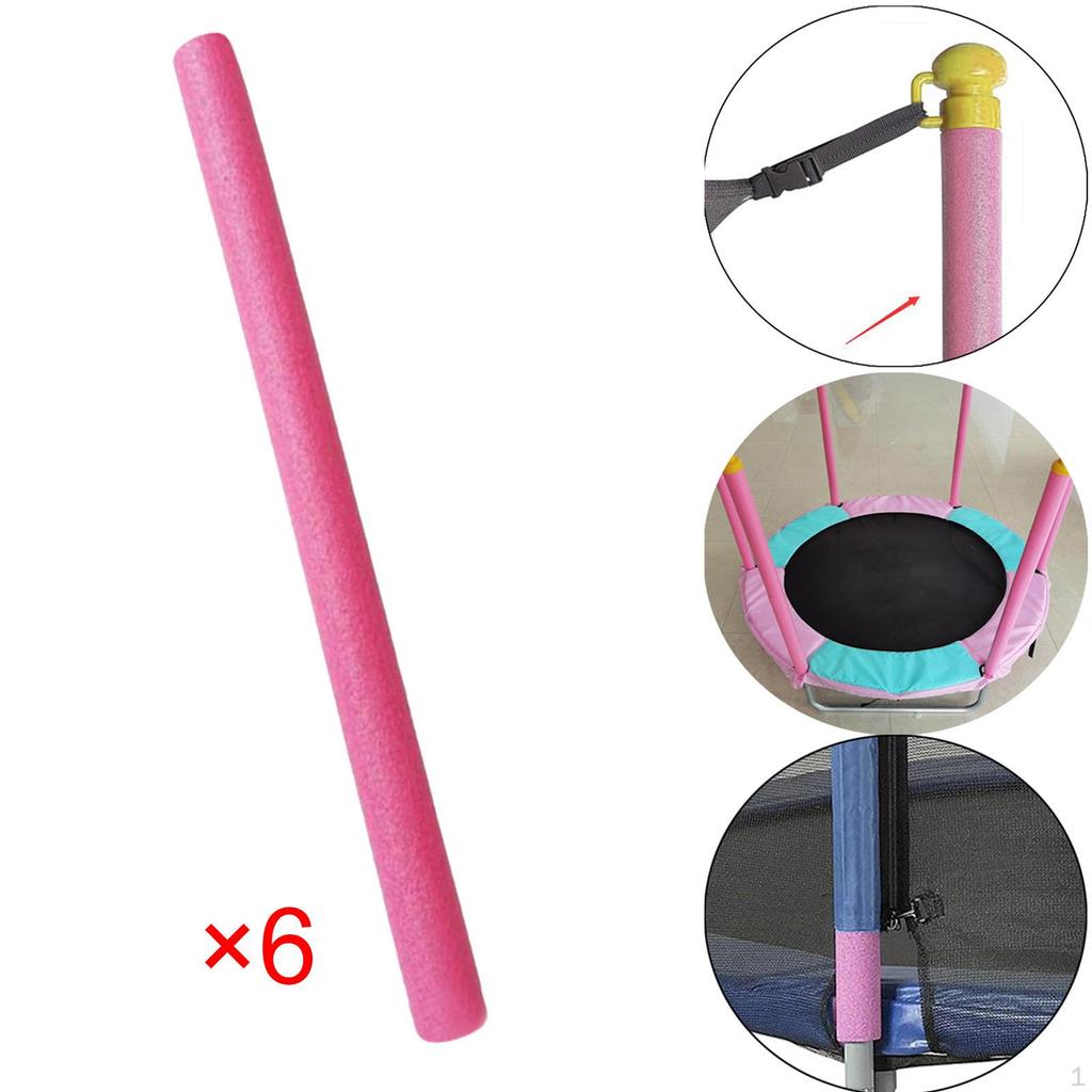 6xReplacement Trampoline Pole Foam Sleeves , 6 Pink, 35.43inch