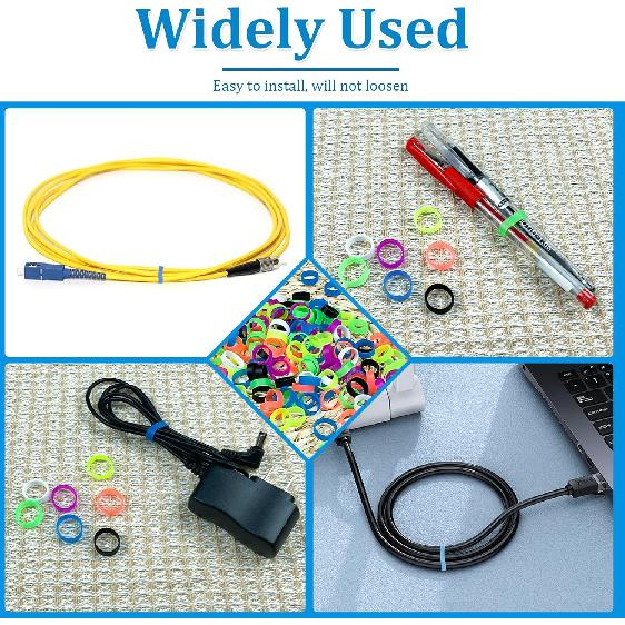 240 Pcs 0.5 Inch Small Silicone Rubber Bands Reble Elastic Cable Ties Rubber Rings for Wire Cord Cable Wrapping Bundle Home Office School