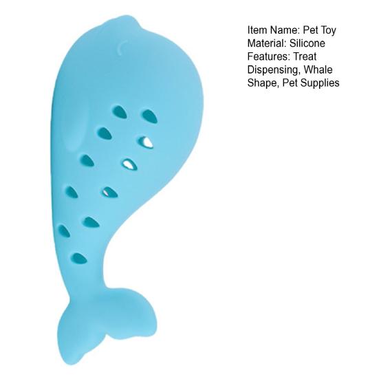 Silicone Whale Cat Chew Toy Pet Food Leakage Treat Dispensing Toy Indoor Cats Dogs Teething Cleaning Interactive Boredom Enrichment Toy
