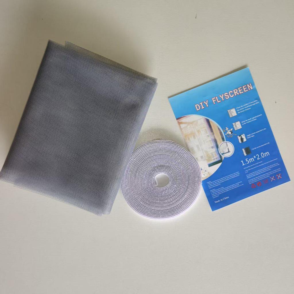 Summer Mosquito Protection Self-Adhesive Window Screen - Easy Install Mesh with Velcro