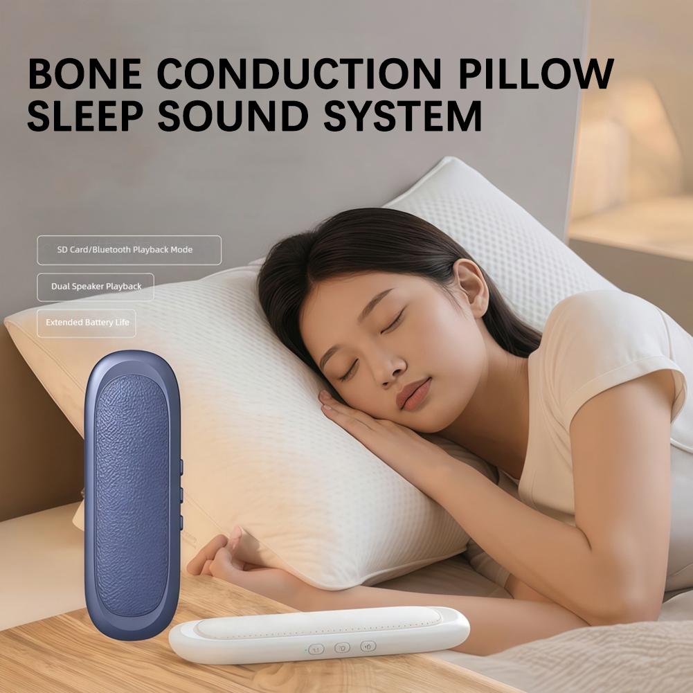 Mini Bone Conduction Bluetooth Speaker Sleep Aid Wireless Sound Bar Under Pillow Stereo TF Card MP3 Music Player Fall Asleep
