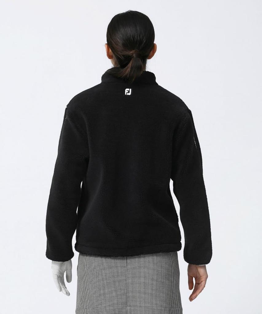 FootJoy Modern Classic Logo Ribbon Boa Jacket Size L FJW-F23-O03 Women's White,