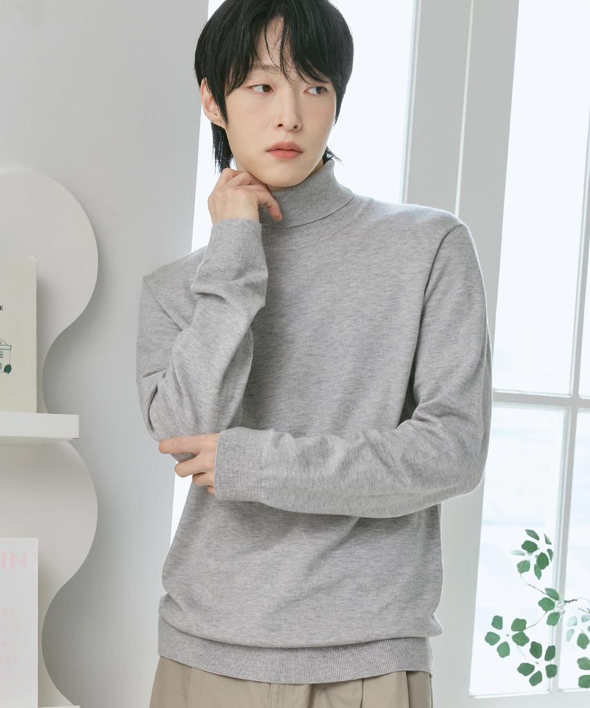 210EDIT Unisex Cashmere Blended Turtleneck Knit [Melan Grey]_Zz4Sw012