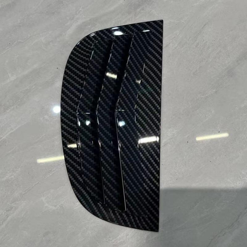 Pair Rear Window Side Vent Shutter Louver Cover Trim For Peugeot 208 2018-2024 Car Accessories Auto Parts Carbon