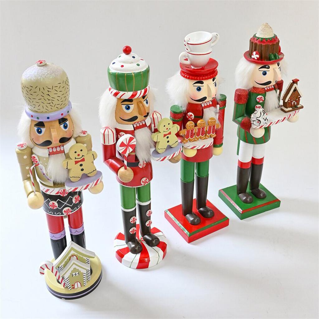 Patriotic Wood Nutcracker Soldier Figurine Patriotic Style Nutcracker Soldier Ornament Wood Figurine Christmas Decors