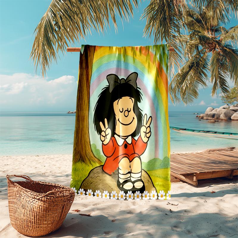 Mafalda Beach Towel Outdoor Camping Beach Towel for Vacation Swim Outdoor Pool Absorbent Bath Towel
