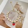 Christmas Ladybug and Bee Handmade Bracelet with Zirconium and Freshwater Pearls