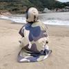 Poncho da surf per adulti con cappuccio in pile double-face - Asciugamano da spiaggia e per cambi ad asciugatura rapida.