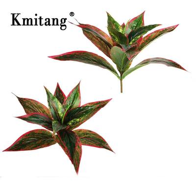 5 Gabel 29cm Künstliche Pflanzen Blätter Tropischer Künstlicher Baum Blatt Kleine Vegetation Dekorative Pflanze Wand Für Zuhause Bonsai Dekoration