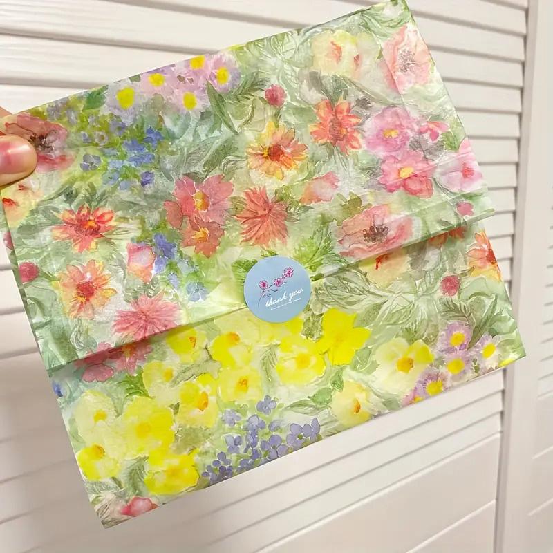 10PC Floral Pattern Wrapping Tissue Paper Gift Bags Filler Gift Wrapping Paper Party Presents 50x35cm