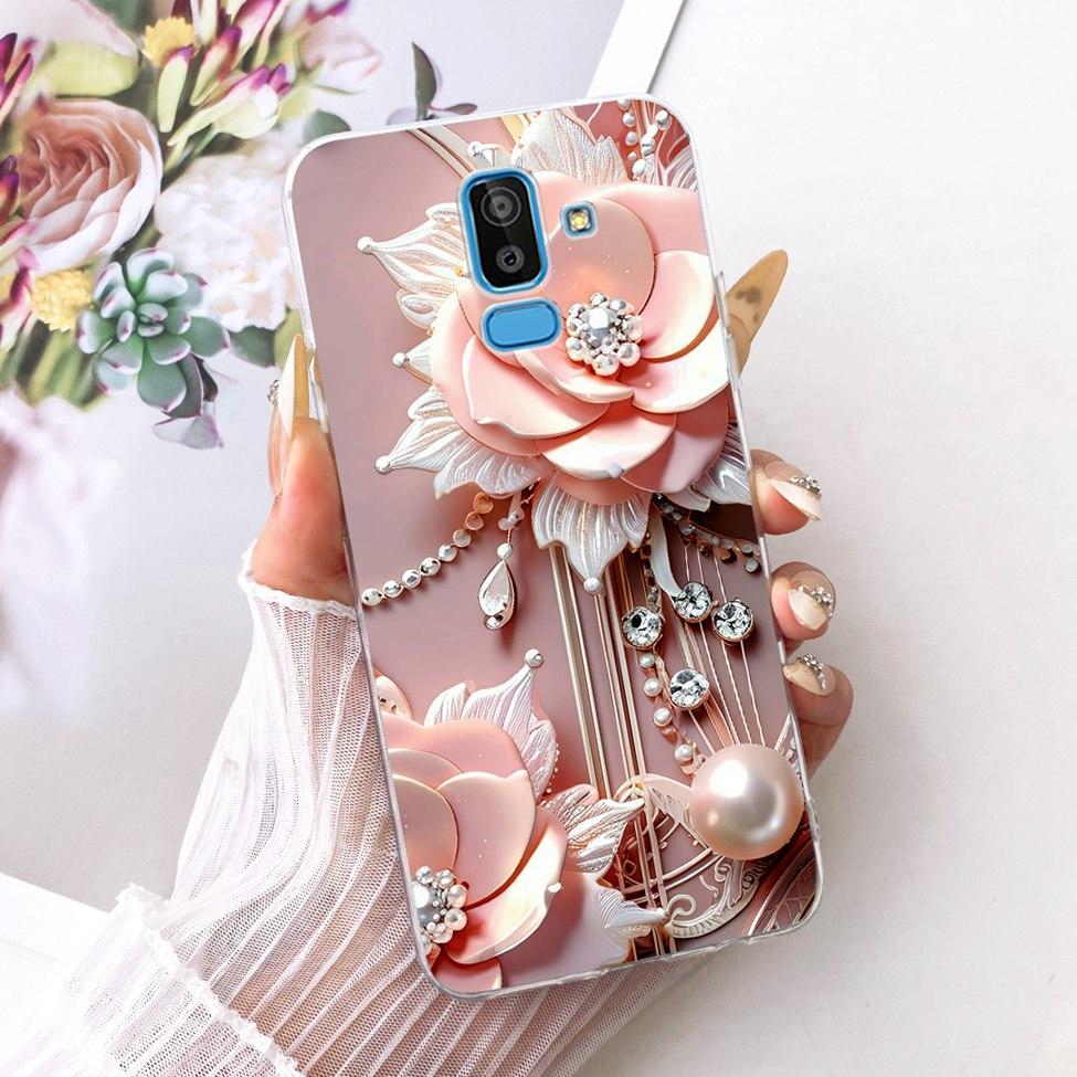 Clear Cover For Samsung J8 2018 Case SM-J810G Cute Cat Fashion Butterfly Funny 2D Painted Casing For Samsung Galaxy J8 2018