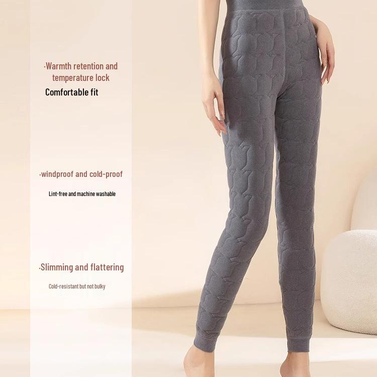 Women's High Waist Wool Warm Fleece-Lined Leggings - Thick Extra Warm Pants for Autumn and Winter