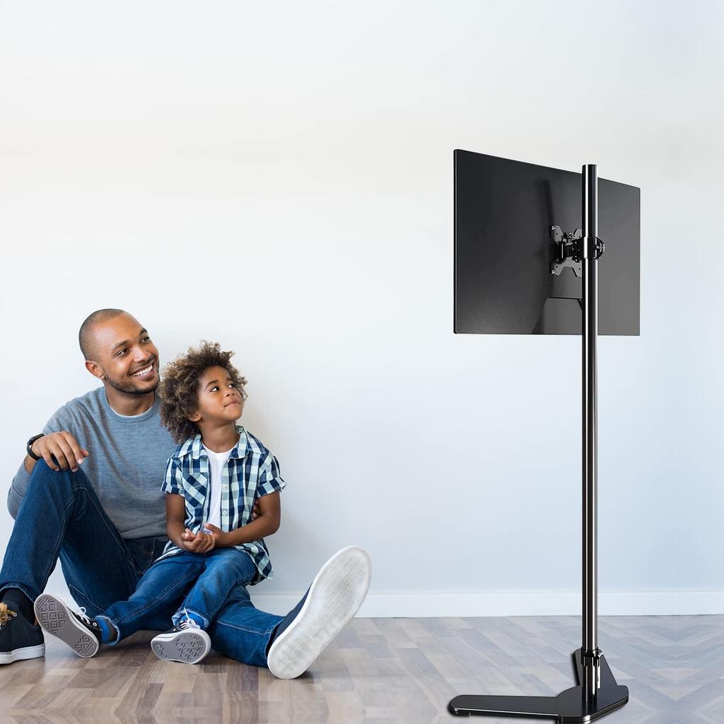 Pholiten Freistehender PC-Monitorständer ohne Arm, 120 cm hoch, kompatibel mit LCD-Display, VESA-Standard, Tragkraft 10 kg, 13-27 Zoll, Ständer,