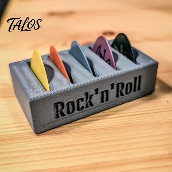Creative Gift for Guitarists 3D Printed Guitar Pick Holder, Multi Slot Storage Display Trendy Music Decor Box, Desktop Organizer, Players &