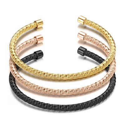 Bracciale regolabile alla moda in acciaio al titanio, personalità, versatile, semplice, elegante braccialetto con apertura
