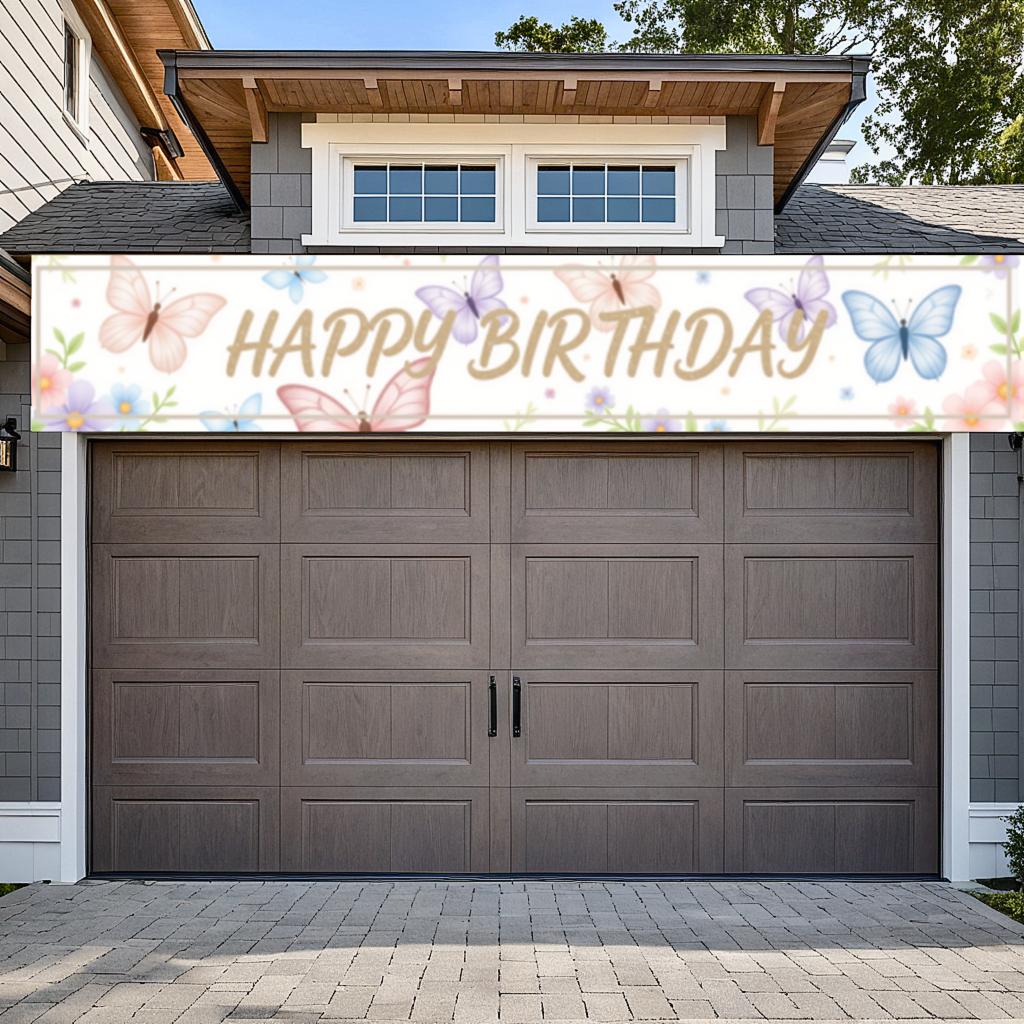 Lightweight Material  Banner  Butterfly Theme Banner  Birthday Decoration for Indoor Decoration Birthday Party