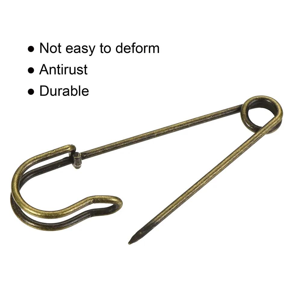 10 Large Safety Pins 2.9" Heavy Duty Blanket Pins Bulk Steel Spring Lock Pins Fasteners for Blankets Crafts Skirts Brooch Making