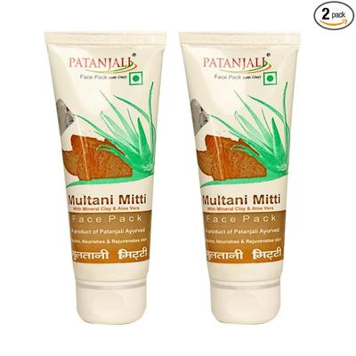 Multani Mitti Face Pack with Mineral Clay and Aloevera, 60g (Pack of 2)