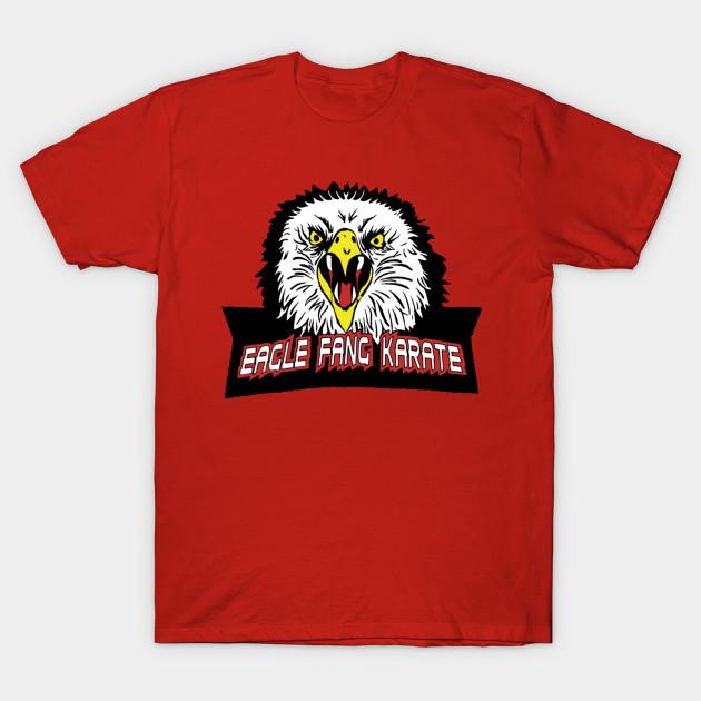 Men Black Print T-shirt Karate Kid Cobra Kai Eagle Fang Karate No-Cut Transfer Paper Print Cotton Tshirt XL красный