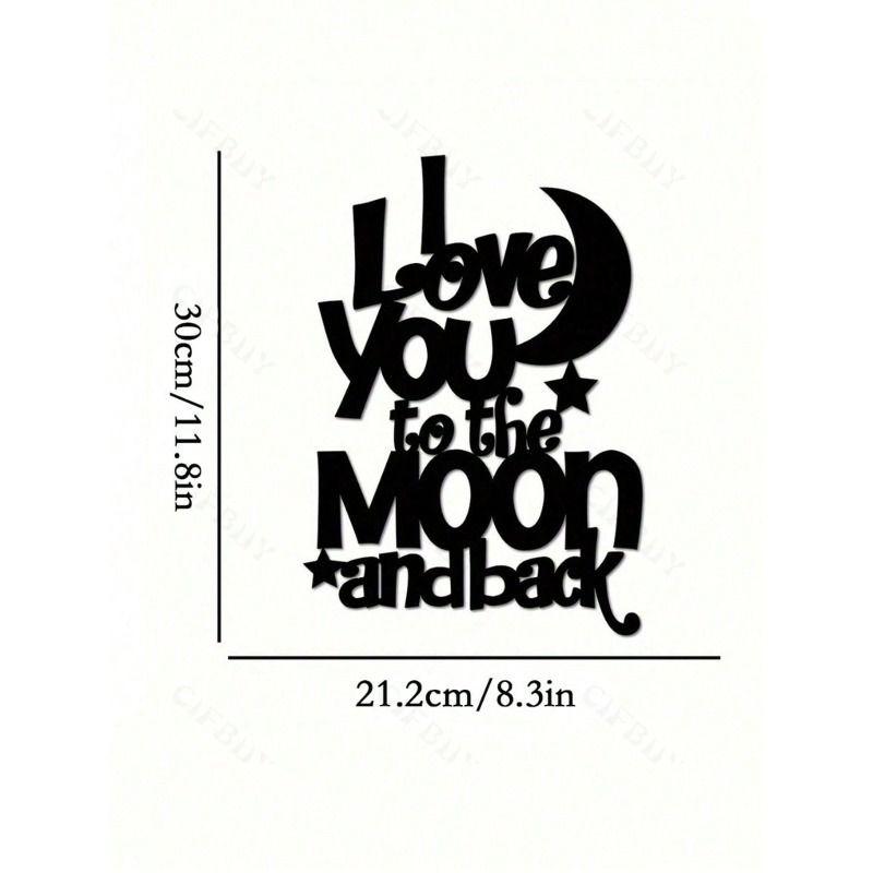 Wall Metal Art Love to The Moon and Back for Living Room Bedroom Kitchen